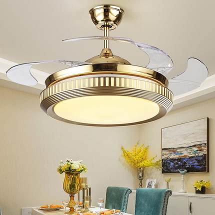 音隐形风扇静灯客无品牌/现代简厅约卧室餐带LED电风扇吊灯家厅用