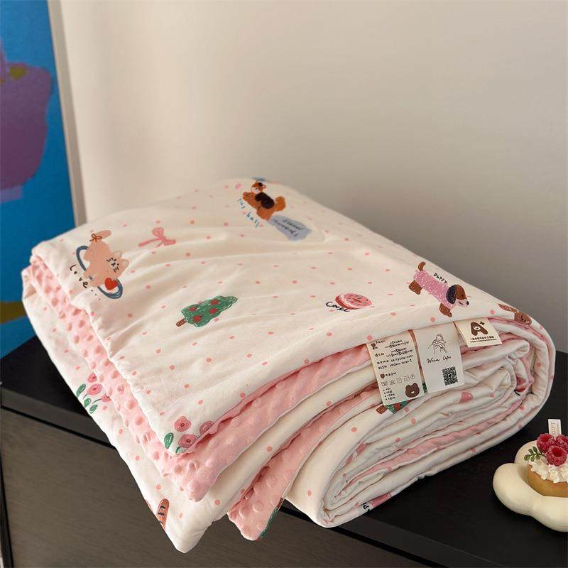 A类针织棉豆春豆被子婴儿童厚加园夏被NSH夏季幼儿午睡被棉被秋被