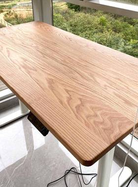 实吧木学习桌面榉木橡木书窗桌餐桌面板架办EUL公台面台面板飘书