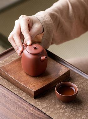 654121手工紫砂原矿四方壶地手抓壶用家天方圆泡茶壶室内复古小茶