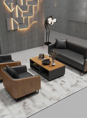代简约办公沙发公室现沙发茶几组合商务接待时尚发2沙02017办17