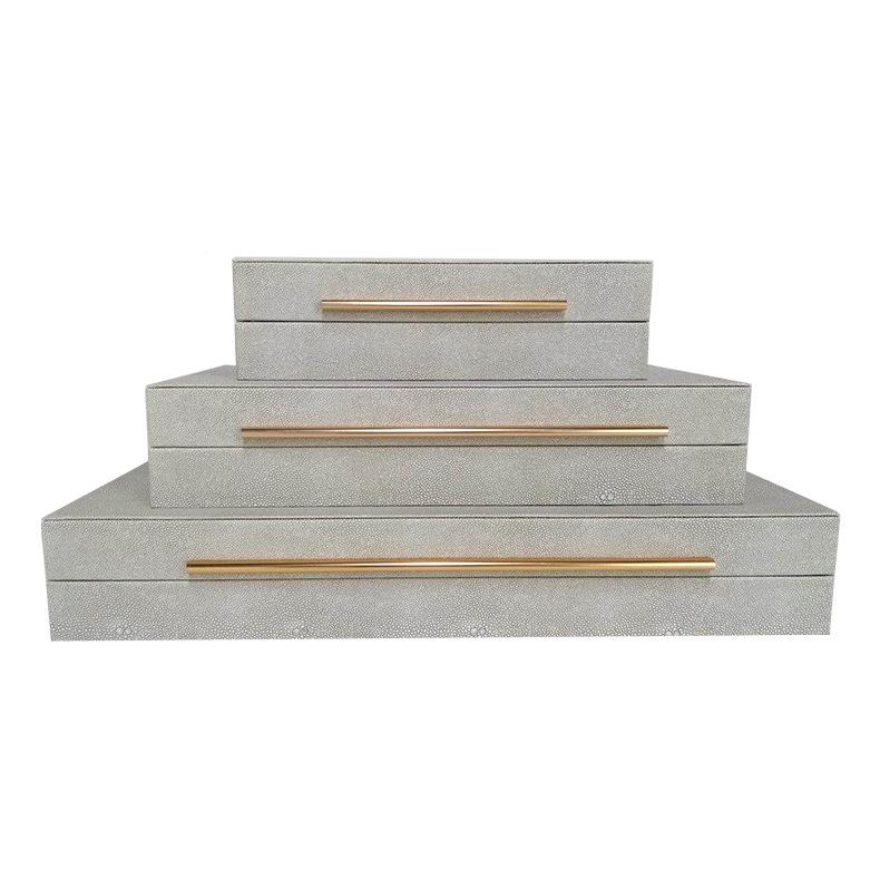 简约现方SHY-P033长扁铁形代收纳盒家居桌面木盒装饰软品家具城装