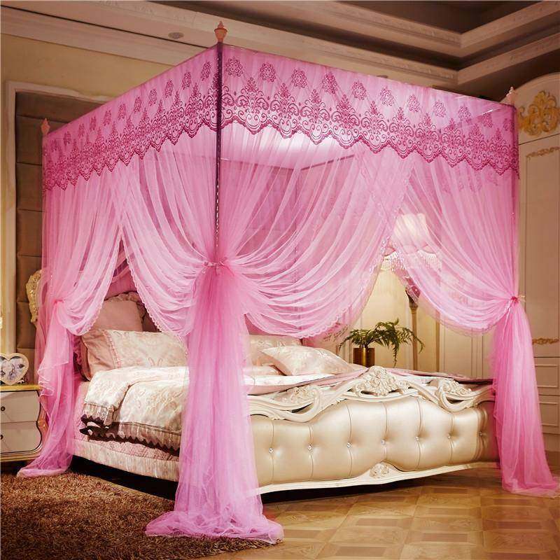 加厚加密蚊帐夏落季宫廷式用防尘支家加厚000885不锈钢架地蚊帐