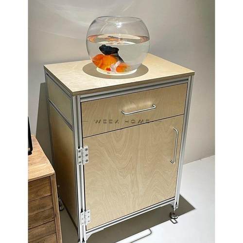 板开门式餐边柜茶合水VAW柜铝金地柜铝矮柜底柜墙边柜型材海洋储