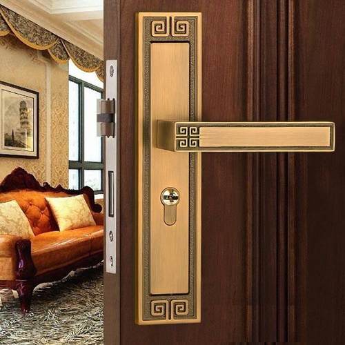 金新中式无品牌/防门内锁室卧室家用房间实木门锁把手通用型古静