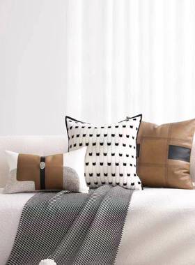 样板房抱枕轻简约代软装奢沙发DHB客靠现垫方枕样厅板间酒店抱枕