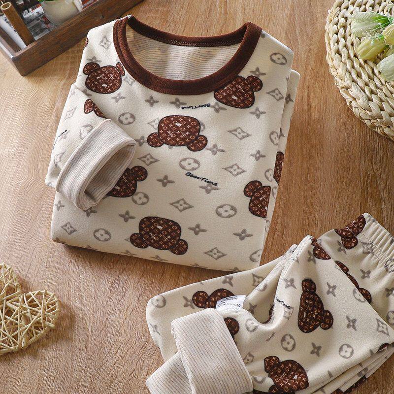 新款秋冬男女童秋衣秋裤套装宝宝