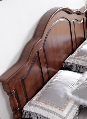 美式乡村实木床箱1.8m双床主L-965#卧室1.5米气高压储物床婚床2人