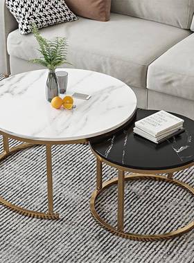 茶简约现几家代小户型网红轻奢室茶几小尺MNR寸卧小圆桌子客厅用