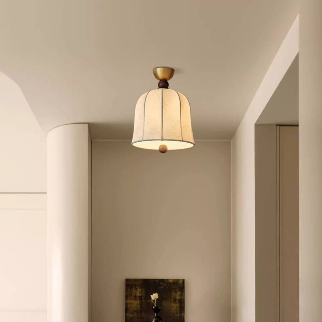 法式美式复古风入户玄关灯吸顶灯楼梯过道走廊灯设计新款布艺灯具