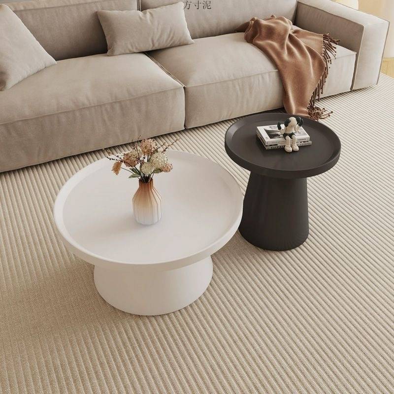 现代奶油北风欧简约铁艺茶几小户型客厅家用网红圆形轻奢组合工厂