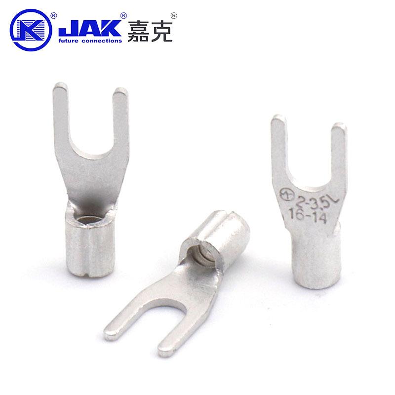 SB2ZOS-3.形5L冷压紫铜国标叉型端子Y型NU裸端头铜线鼻M3.7接线端