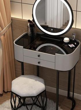 实木梳妆台卧室现代简约轻奢户型小板化妆柜镜子迷你岩网al-67588