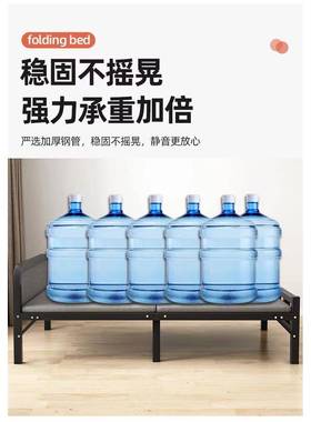 床W6折床叠木床单人家用午休F77687H6床便携陪护床硬板出租房铁床