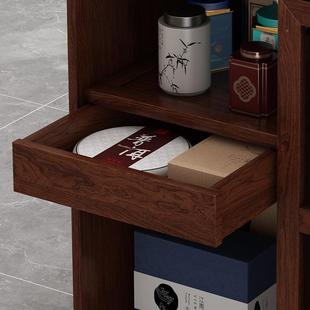 实木茶泡水柜可985移动茶烧水壶一体新中式茶车带轮茶夫边台几功t