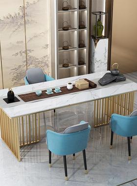 现茶代洽简约茶桌椅组合客厅大理石茶艺茶桌家用YP04211台喝接待