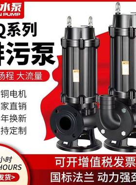 人国标2民20v单相排污泵无堵塞潜水3水80v泵三相KBC农用泵大全