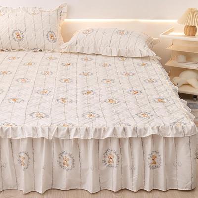 床裙单件2025新款防防滑SXT20240夹棉床单垫带裙边遮丑罩床床尘罩