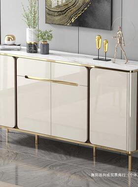 WIW意式轻奢烤漆餐边柜尚岩板简约家量用岩板大茶时水柜碗柜容储