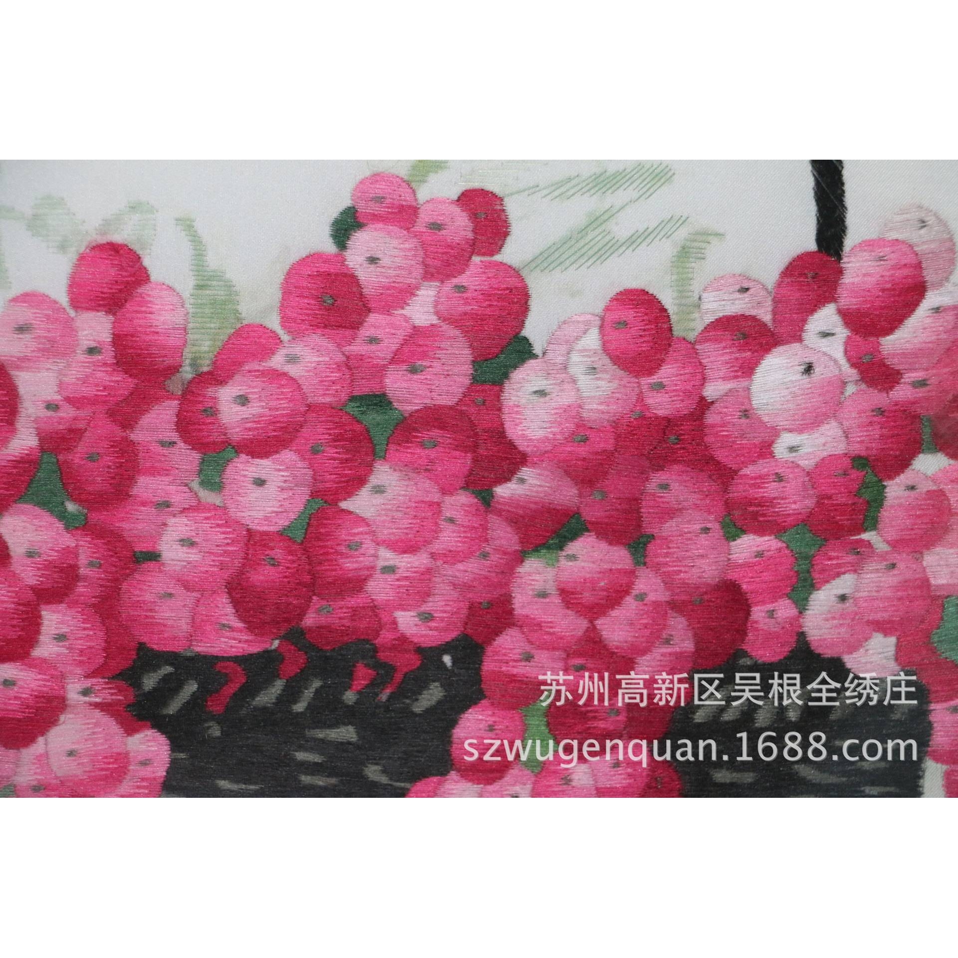 苏绣成品挂画客厅餐厅装饰画苏州手工刺绣家居水果花篮图片