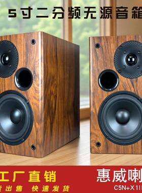 惠威C低喇音叭5寸二分频无EDJ源音箱中音5N高音X1II木质书架胆机I