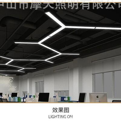 市846LDY办形人字形可拼接E工业风吊灯公室商场超服装店网咖造型