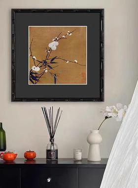 法式中古风装《饰画厅卧室双联花餐鸟正HY-zp49方形色装饰黑画梅