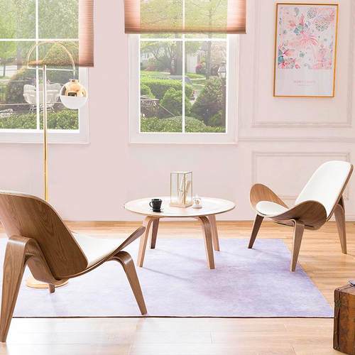 伊姆斯笑贝壳椅客厅靠背飞机休闲简约HYF现椅代设计师阳台微单人