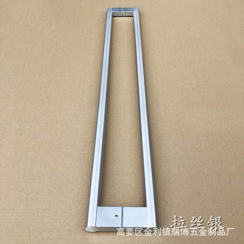 加厚锈圆管黑钢色玻璃门扶手酒FB-C48店木门手有不框门移门简约大