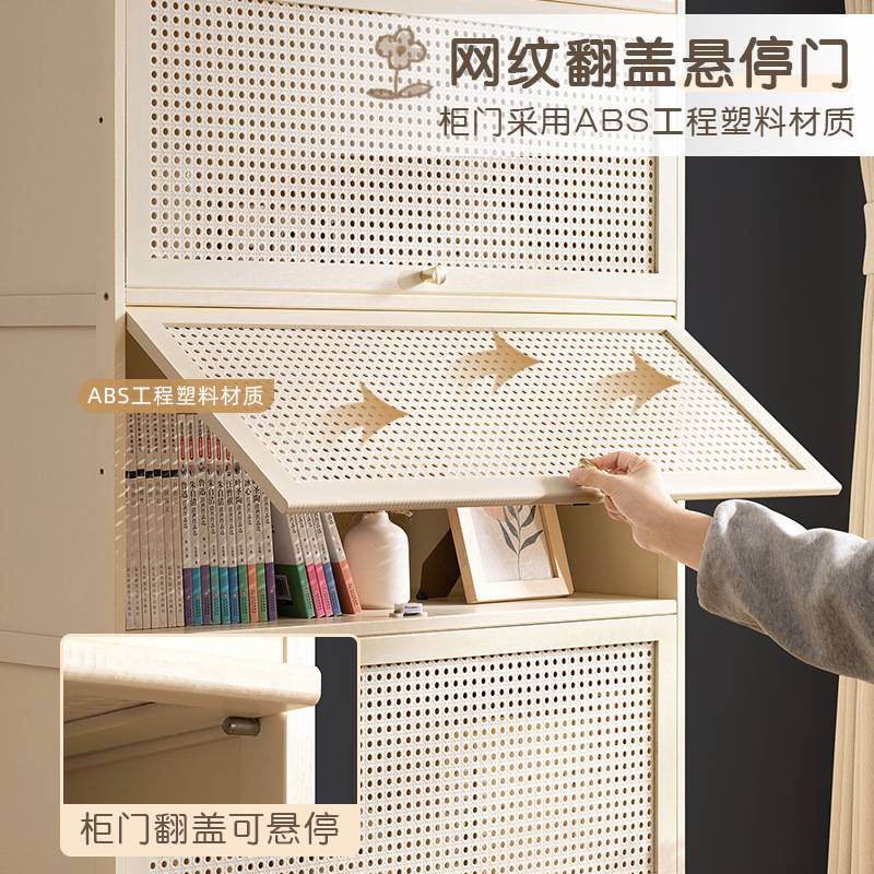 书架书柜置物架带柜门储物柜一体格子柜展示柜落地多层客厅置物柜