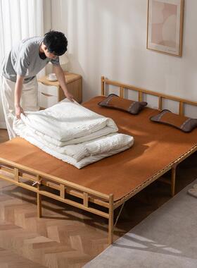 免安装折叠床OMR人床家用成午人休竹床双易人简床小床出租房午单