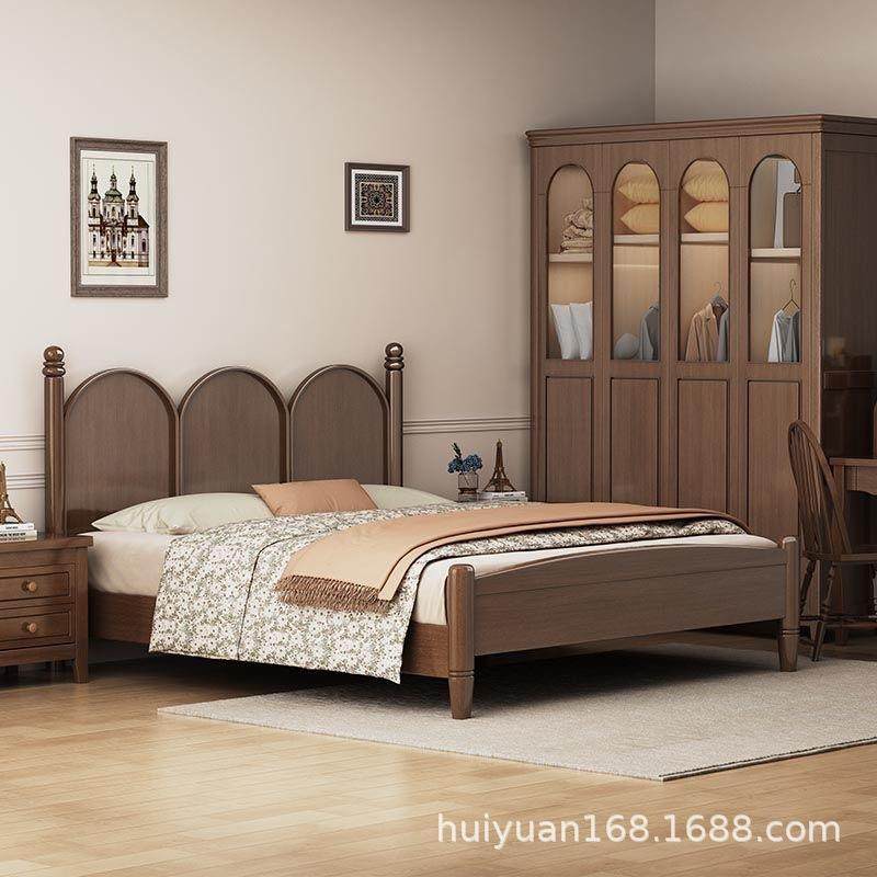 中古床法式复古1.8m双人主床床现代简爱丁堡床约美式床黑色实床木,住宅家具,实木床,淘宝优惠券,粉丝福利购,淘宝优惠卷