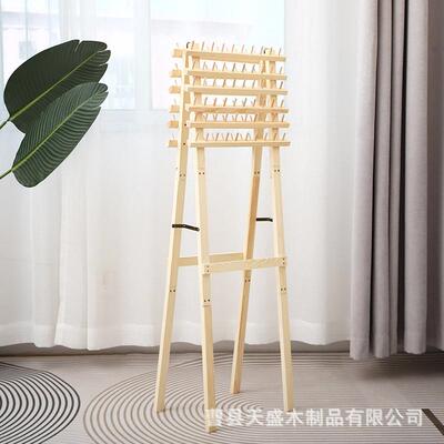 120轴木线架实木线轴架缝纫线梭芯收纳折叠置物架木艺