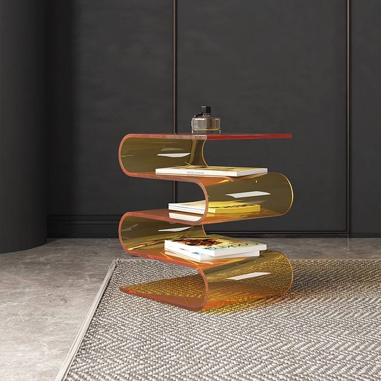 轻奢书柜家用客厅边几奶油风小书架实木书立落地置物收纳架绘本架