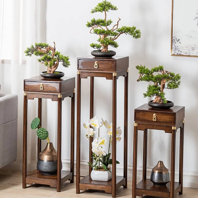 中式花架阳台花架置物架实木花架子花盆架客厅落地式花台架收纳
