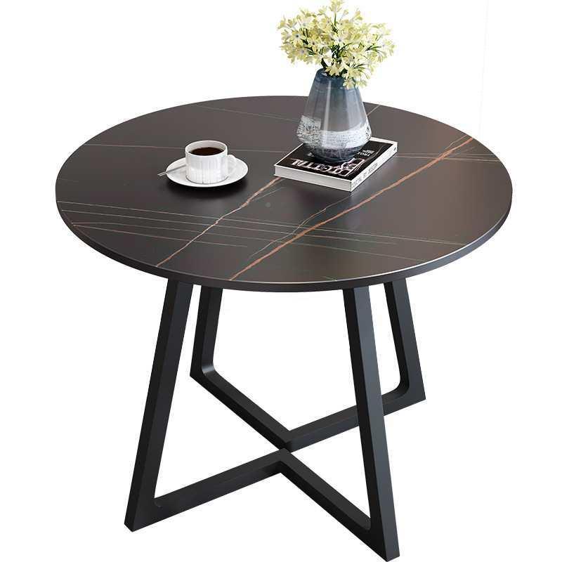 轻奢岩板子简约小圆桌桌售楼处接型待谈桌家用小户餐洽F8757JM8桌