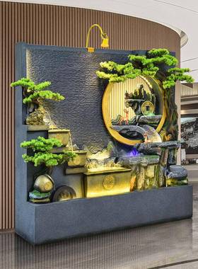 意新中tb-73790式水创幕墙鱼池假山循流酒水造景环庭院客厅店屏风