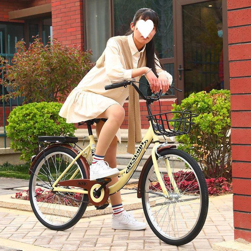 自气行车女成人款免充式男女生成年通勤车学淑女上班单车复女EUG