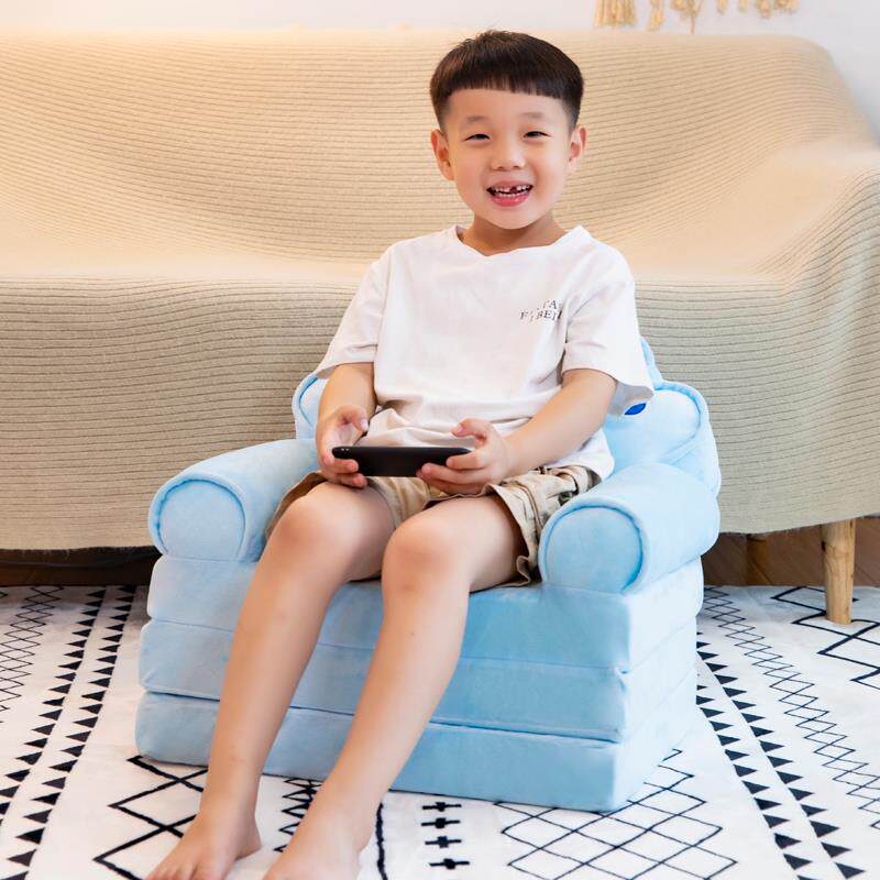 卡儿童折叠沙发幼儿园宝宝通加长WNJ座椅凳子男?孩公主懒人躺女沙