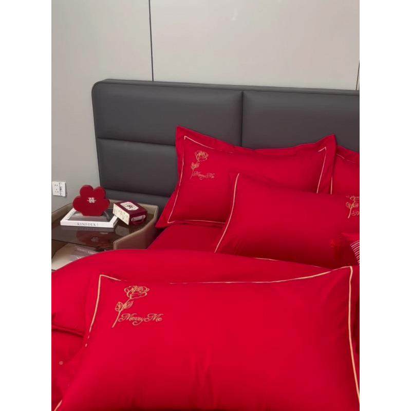 QXN红色轻奢绣结刺婚三带庆床裙单件新婚嫁娶喜床罩床单裙边件套,床上用品,床裙,淘宝优惠券,粉丝福利购,淘宝优惠卷