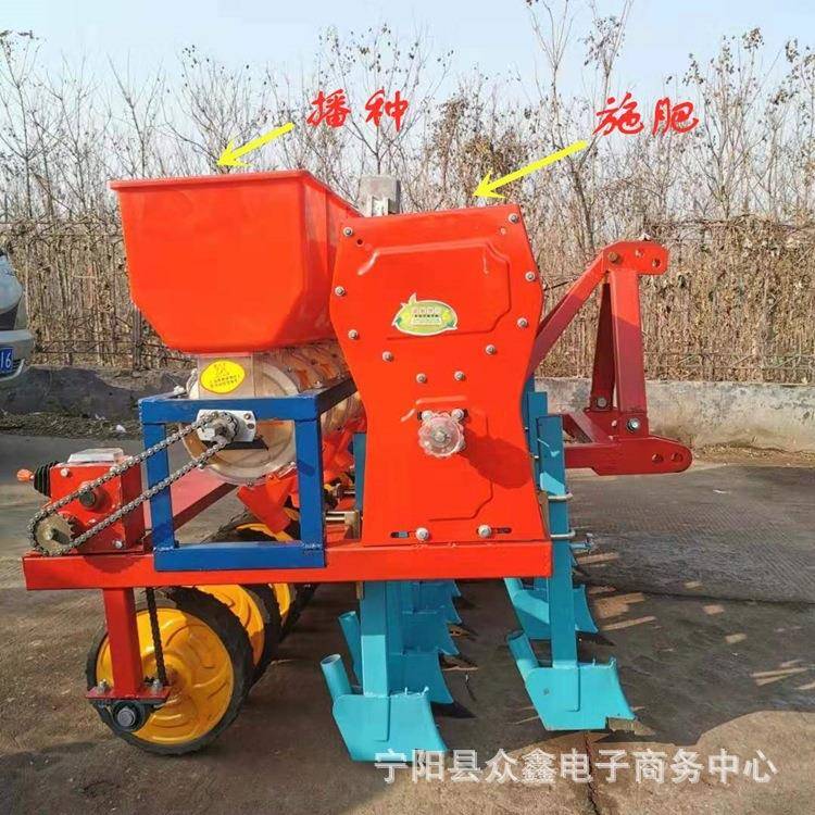 河家北用花生精播机拉机带zx-定做动种玉米豆的机子浆腿免耕大拖