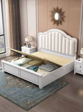 实木床科布1.电21米单人床1.35米小户型1.5米技双人.8米充储12181