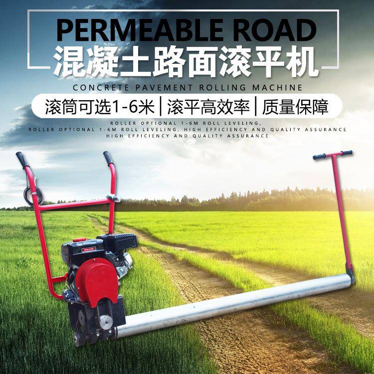 机混凝汽油滚水泥路摊铺机土透水性路面单管平振平尺整平机LBR震