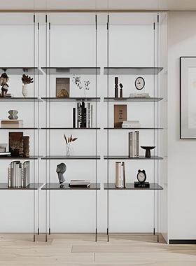 铝合金圆吊yuh53232架客厅书架落地式极悬挂式多管纳层展示架简收