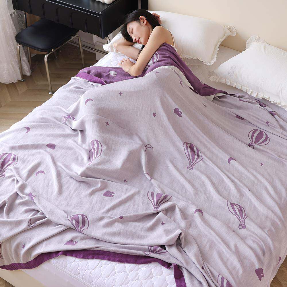 R布I0TF767HH85款双人竹纤维盖毯纱冷感毯季薄毛巾被沙发毯冰丝凉