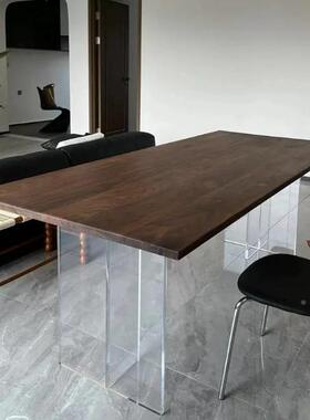 北美黑桃木板木胡大板原木茶桌沙发边柜电脑面板HWW实实木餐桌桌