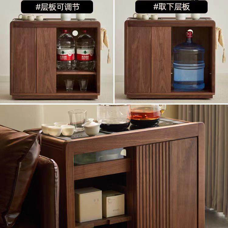 北美黑胡桃木边用几家小户型JXN茶台水壶一体厅茶几移动茶客烧水