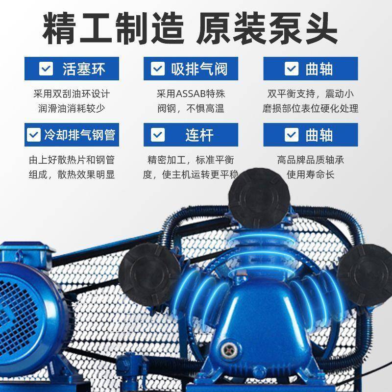 空压机工业级大型380V高压打气默认项气泵小型2修02V喷漆泵汽空气
