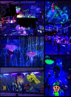 Vled紫光管灯荧光色黑光灯紫外线T8舞ltao1009台KT吧表演日光395n