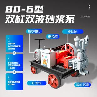 隧道用砂浆注浆机基地590固双缸砂浆空泵洞回填加砂浆注浆机电动